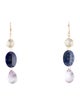 Earrings 14K Lapis Lazuli, Citrine & Amethyst Bead Drop Earrings