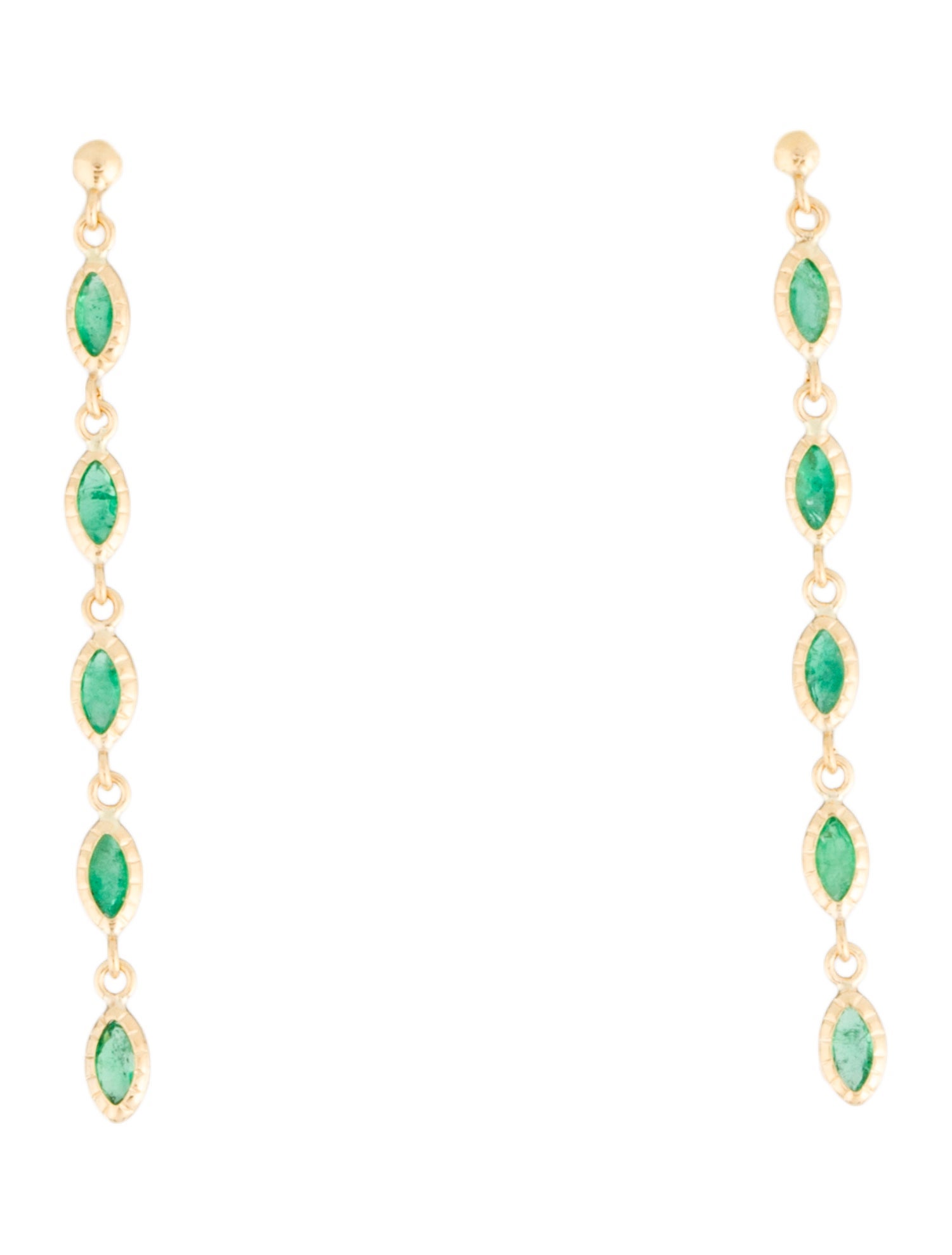Earrings 18K Emerald Drop Earring