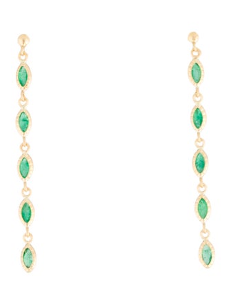 Earrings 18K Emerald Drop Earring