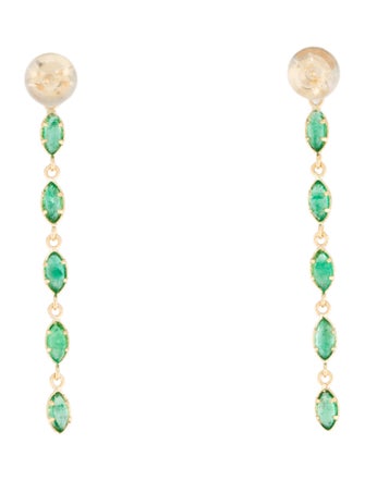 Earrings 18K Emerald Drop Earring