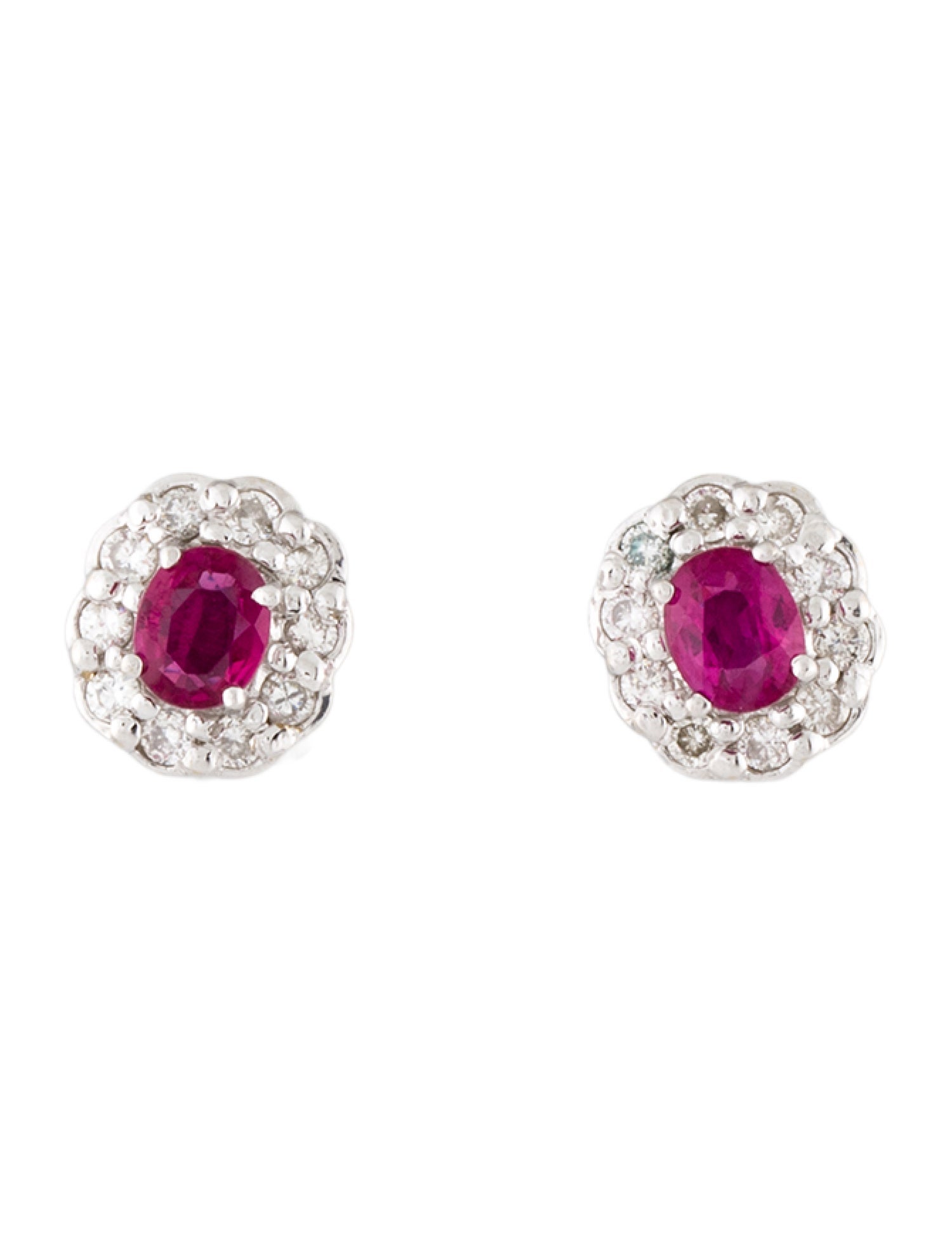 Earrings 14K Ruby & Diamond Stud