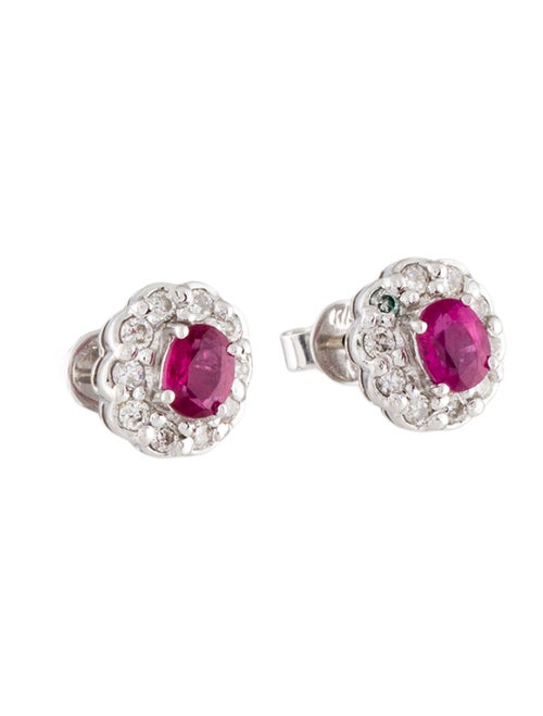 Earrings 14K Ruby & Diamond Stud Earrings