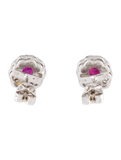 Earrings 14K Ruby & Diamond Stud Earrings