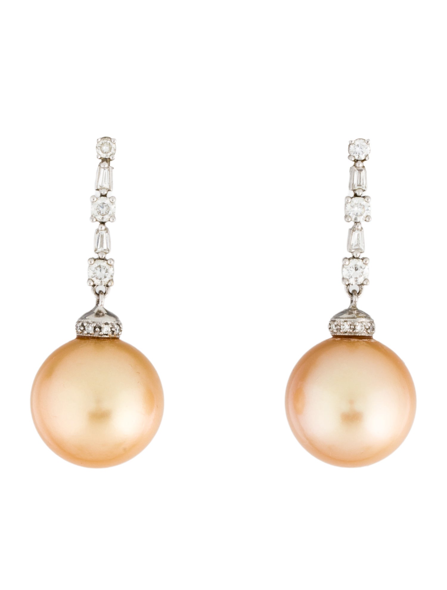 Earrings 18K Pearl & Diamond Drop