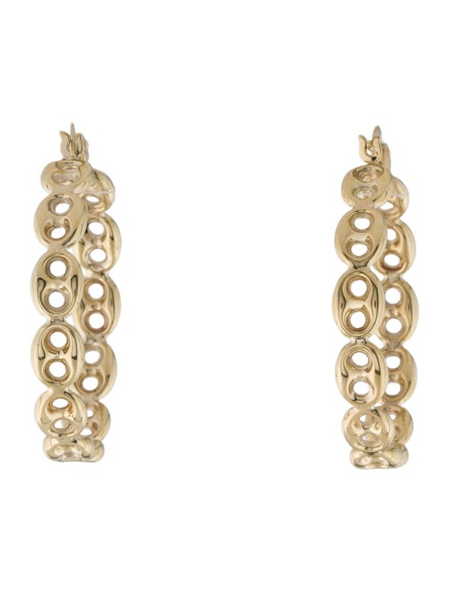 Earrings 10K Hollow Mariner Link Hoop Earrings