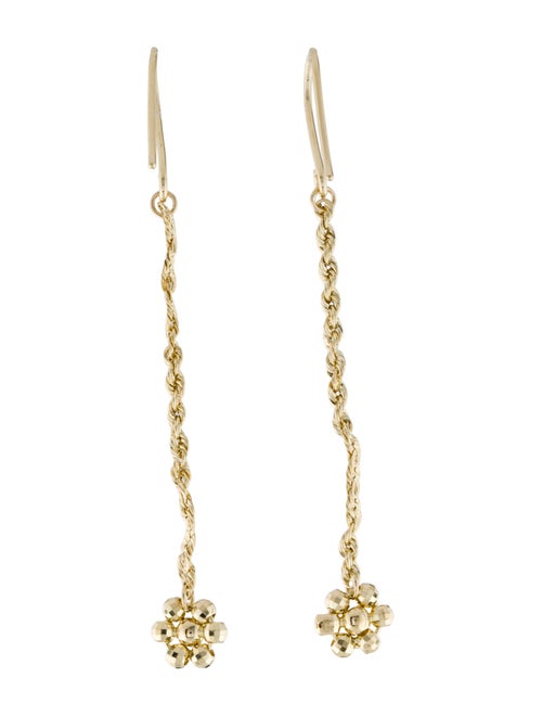 Earrings 10K Flower Rope Chain Drop Earrings
