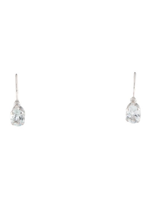 Earrings 10K Aquamarine & Topaz Drop Earrings