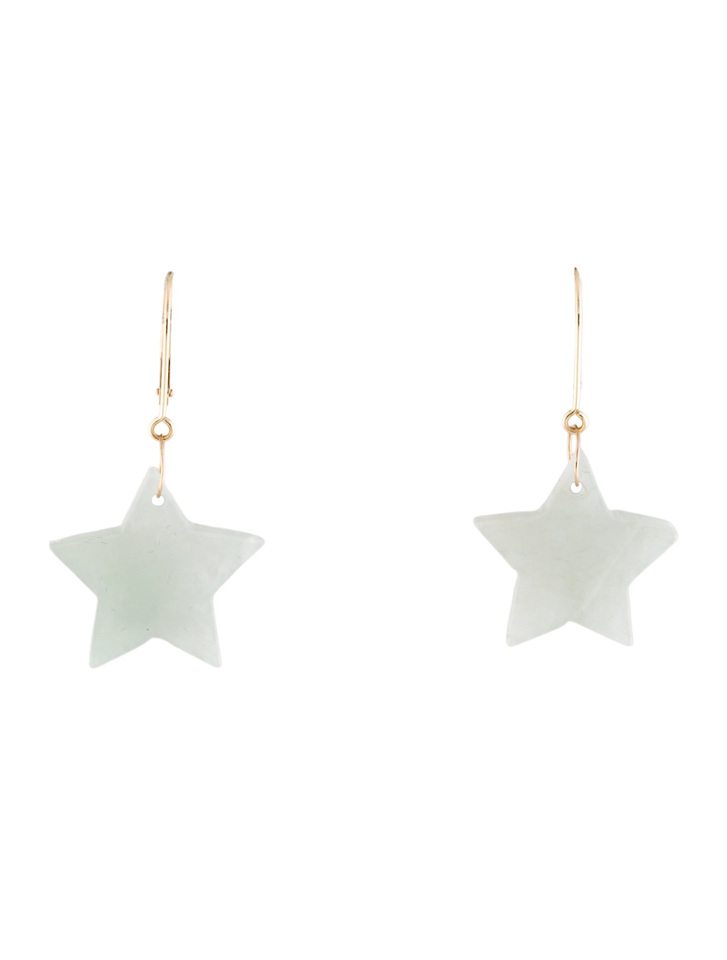 Earrings 14K Jadeite Star Drop