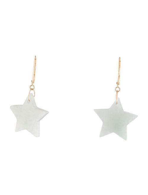 Earrings 14K Jadeite Star Drop Earrings
