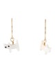 Earrings 14K Mother of Pearl Cat Hoop Drop Earrings