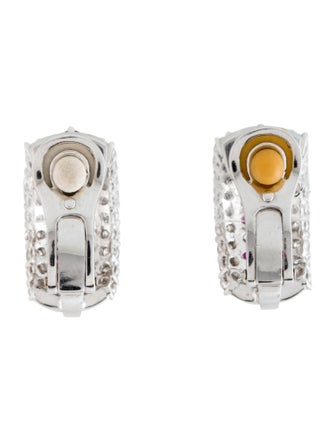 Earrings 18K 5.74ctw Ruby & Diamond Earclips