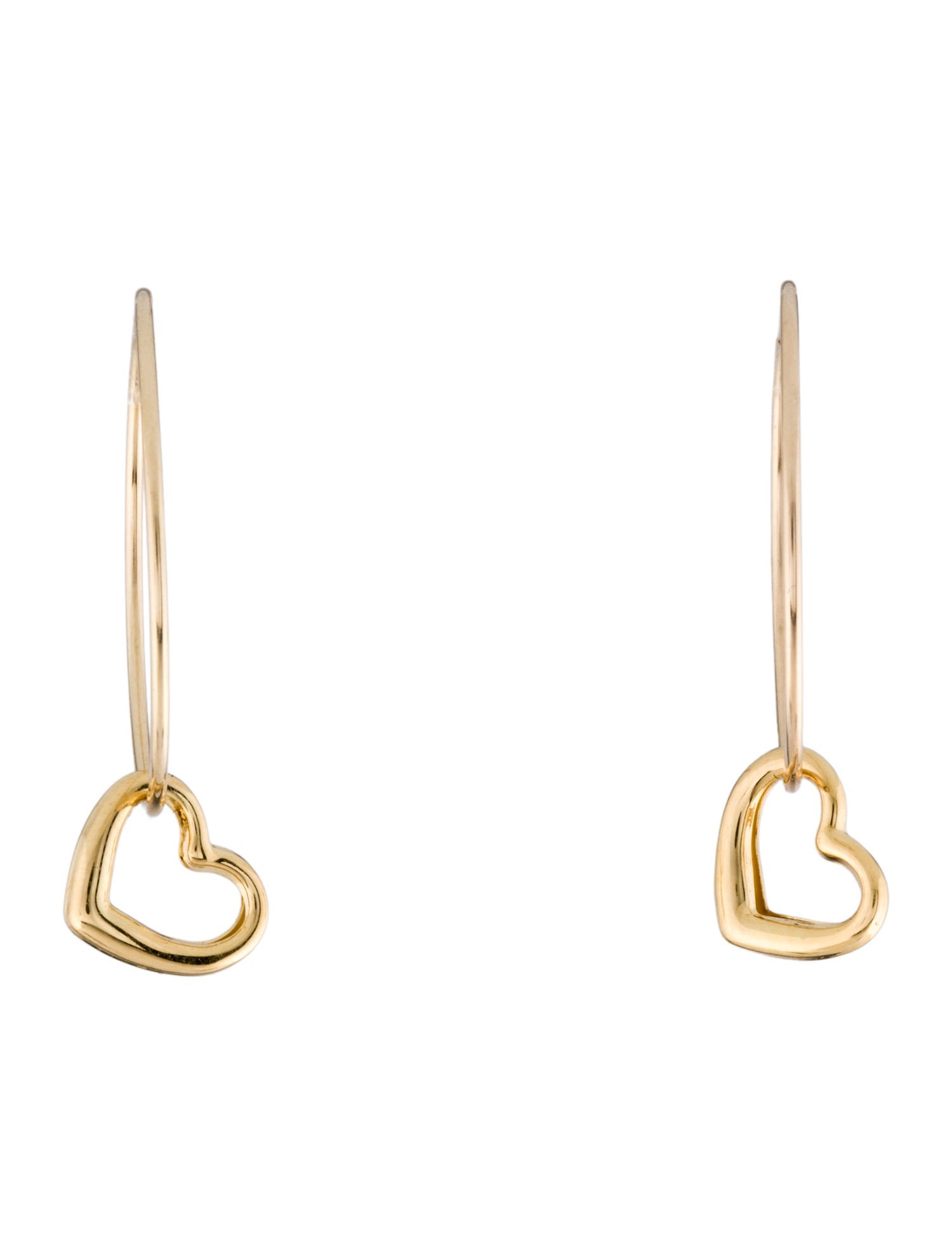 Earrings 14K Heart Hoop Drop