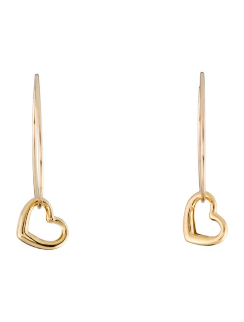 Earrings 14K Heart Hoop Drop Earrings
