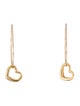 Earrings 14K Heart Hoop Drop Earrings