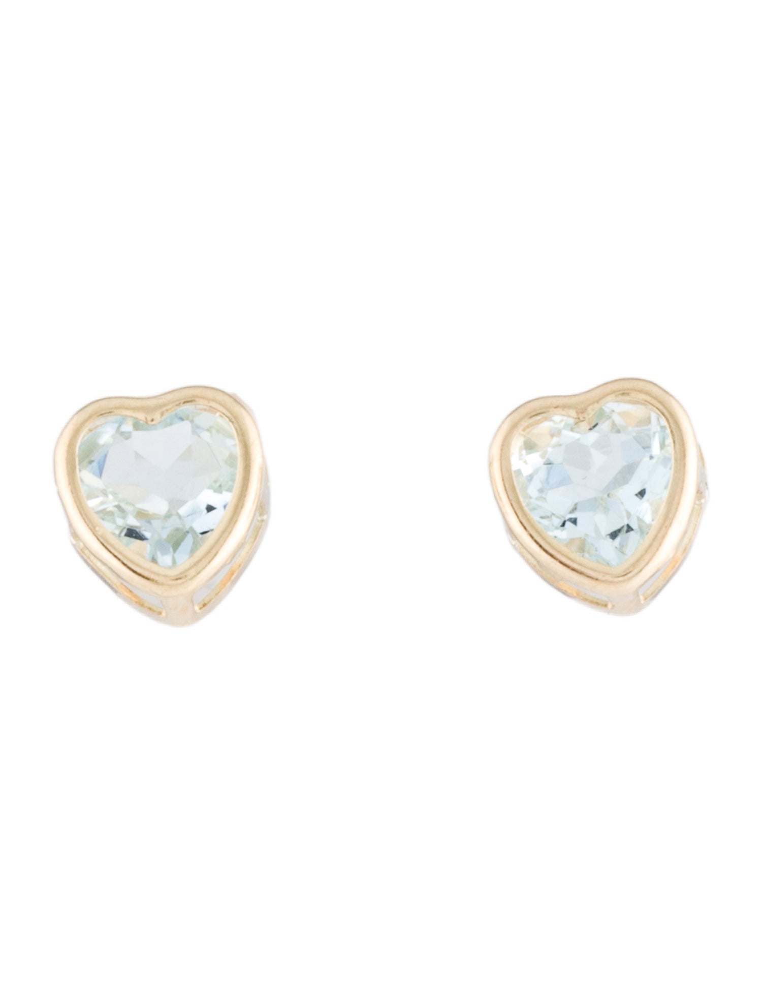 Earrings 10K 1.54ctw Aquamarine Heart Stud