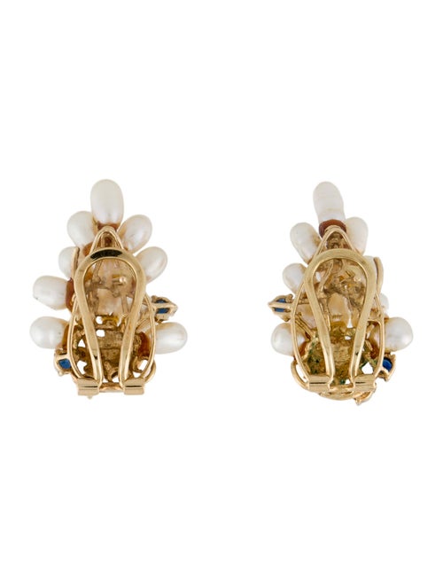 Earrings 14K Pearl & Sapphire Earclips