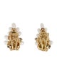 Earrings 14K Pearl & Sapphire Earclips
