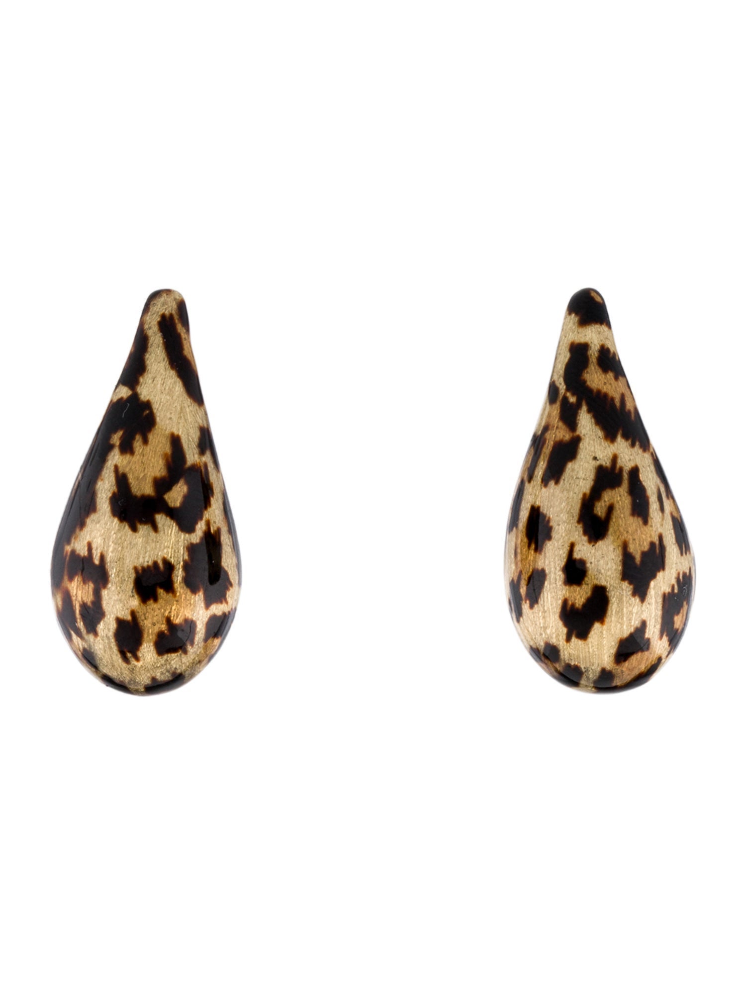 Earrings 14K Enamel Animal Print Drop