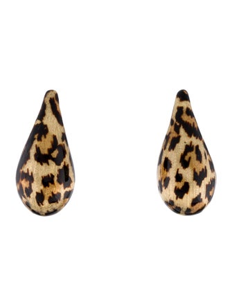 Earrings 14K Enamel Animal Print Drop Earrings