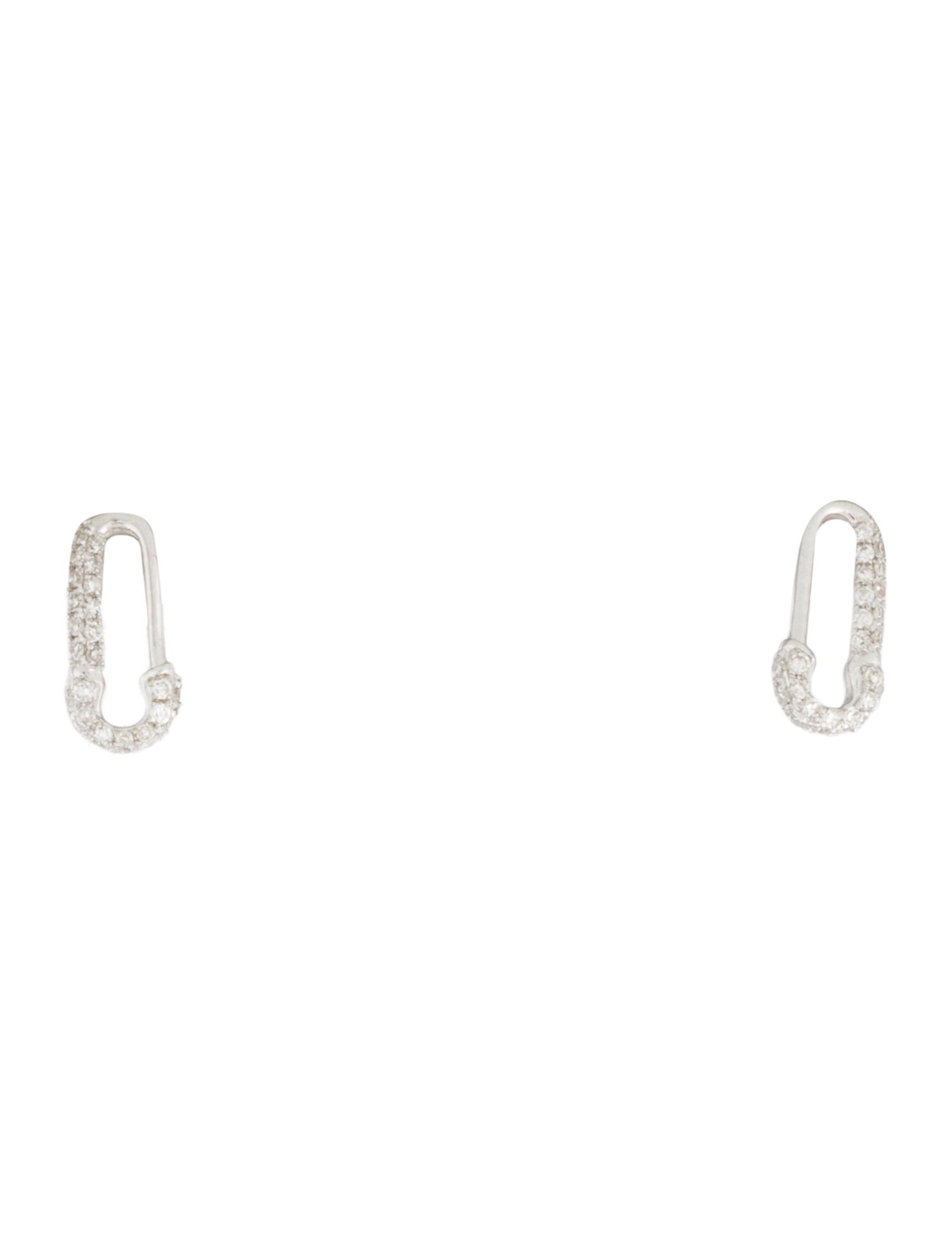 Earrings 14K Diamond Safety Pin Stud
