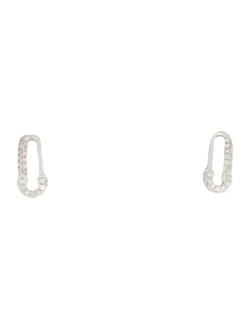 Earrings 14K Diamond Safety Pin Stud Earrings