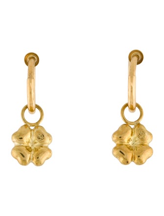 Earrings 18K Pearl Flower Clip-On Drop Earrings