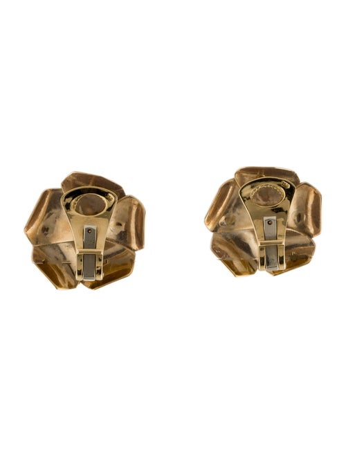 Earrings 18K Emerald & Diamond Flower Clip-On Earrings