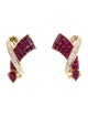 Earrings 18K 3.97ctw Ruby & Diamond Convertible Clip-On Earrings