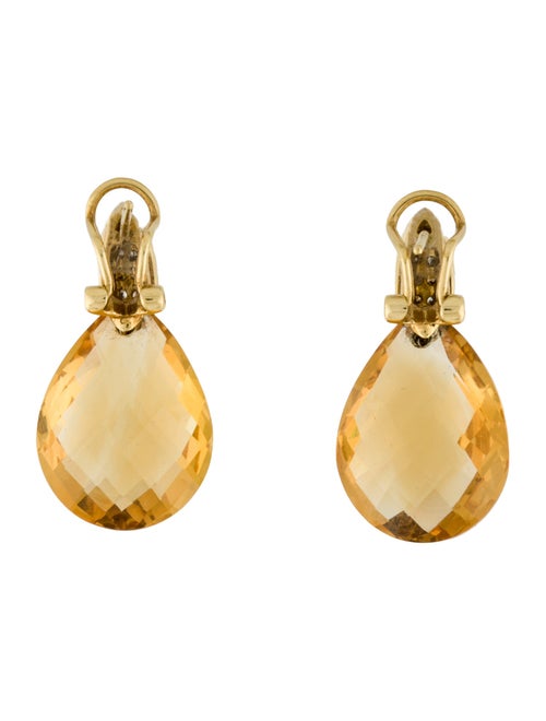 Earrings 18K Citrine & Diamond Drop Earrings