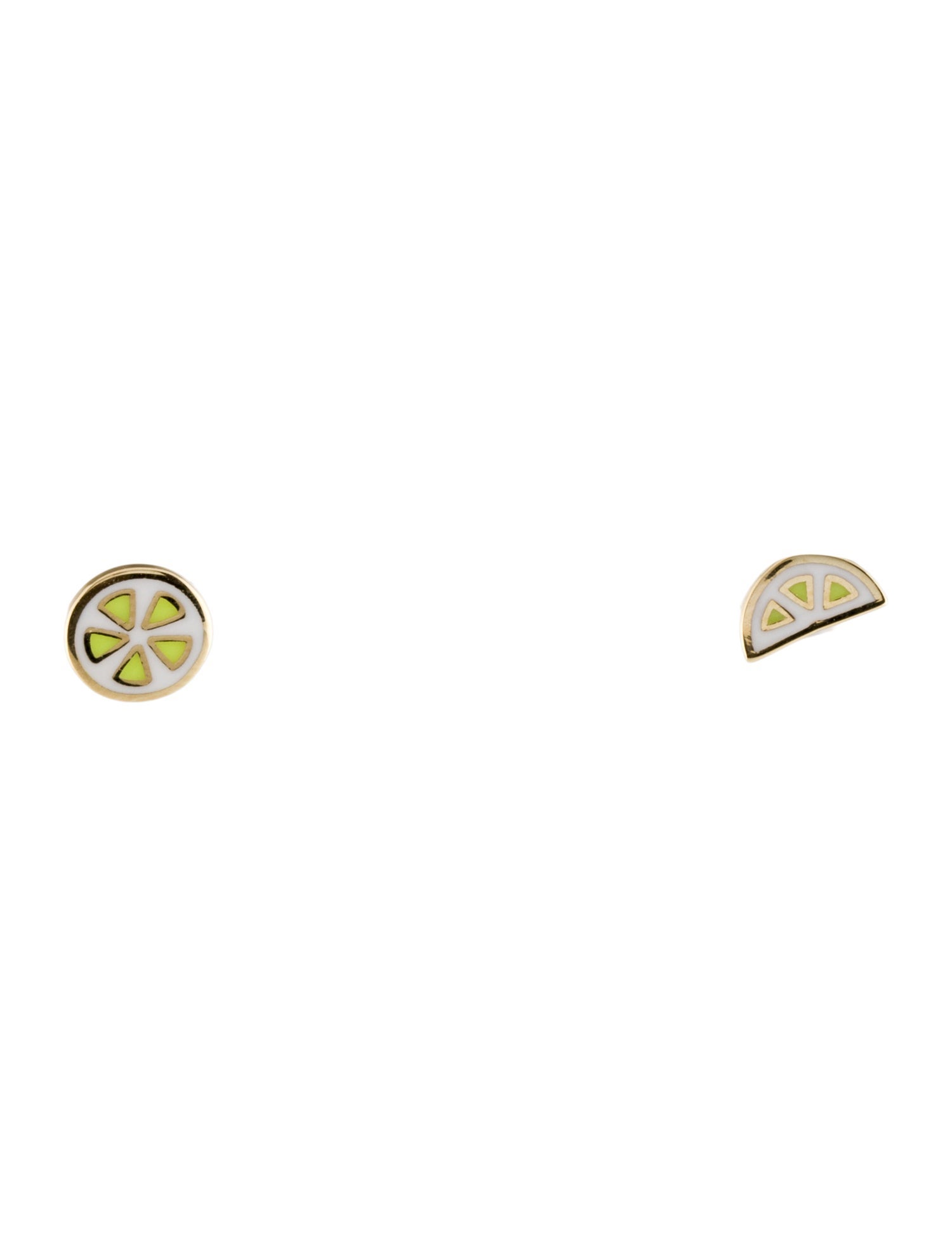 Earrings 14K Enamel Lemon Stud