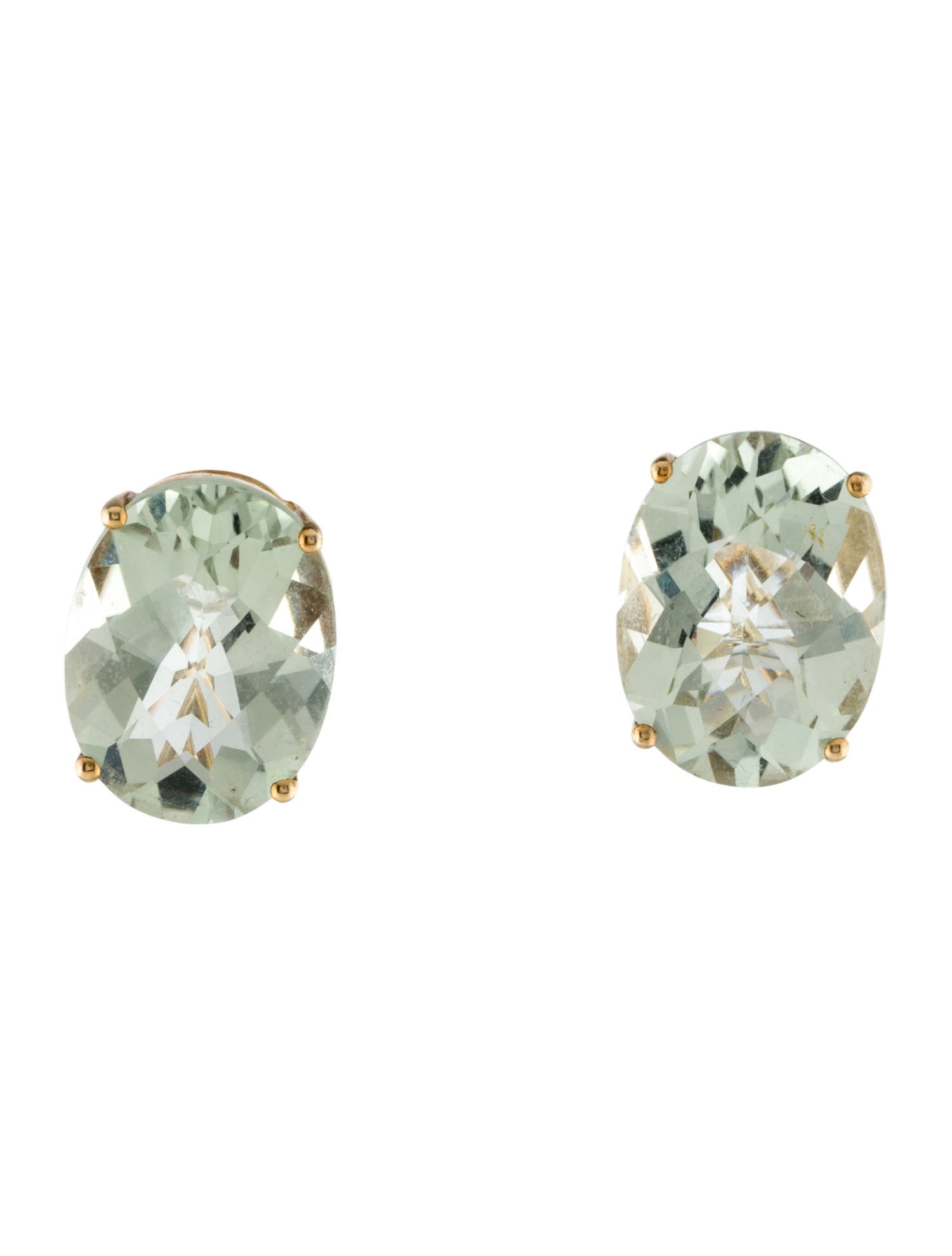 Earrings 10K Prasiolite Earclips
