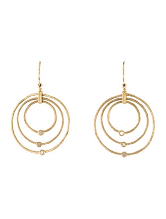 Earrings 18K Diamond Hoop Drop Earrings