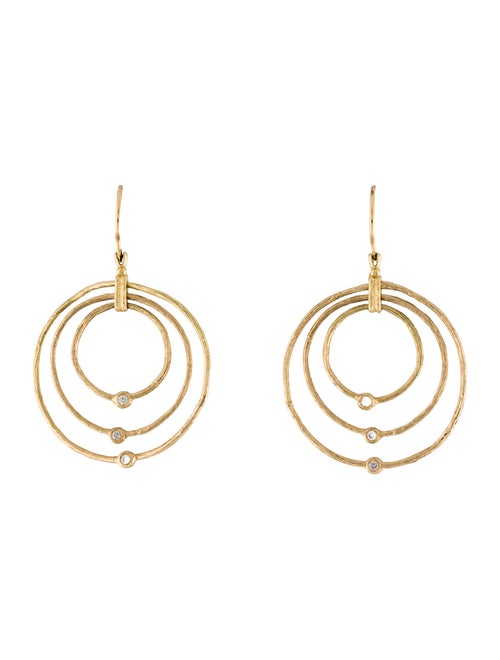 Earrings 18K Diamond Hoop Drop Earrings