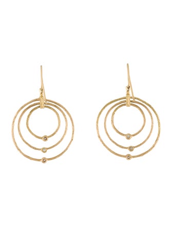 Earrings 18K Diamond Hoop Drop Earrings