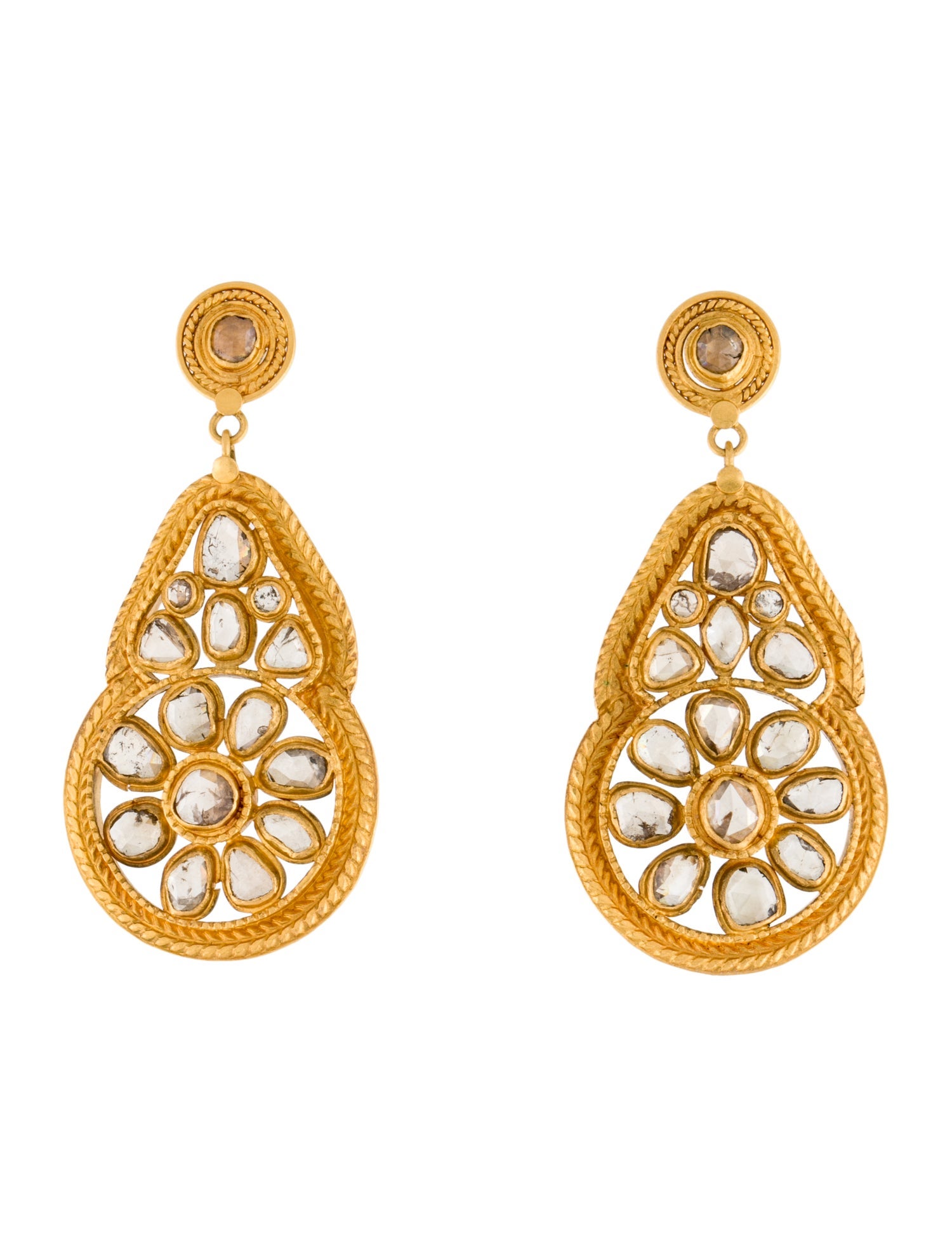 Earrings 22K Diamond Drop