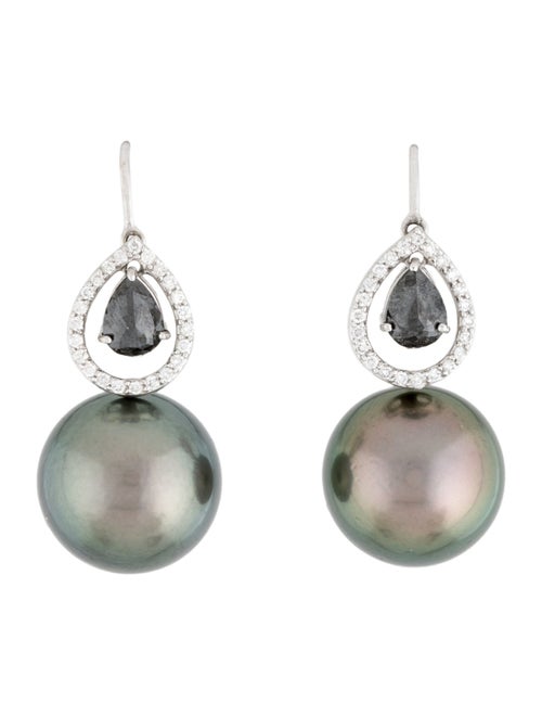 Earrings 18K Pearl & Diamond Drop Earrings