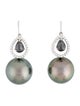 Earrings 18K Pearl & Diamond Drop Earrings