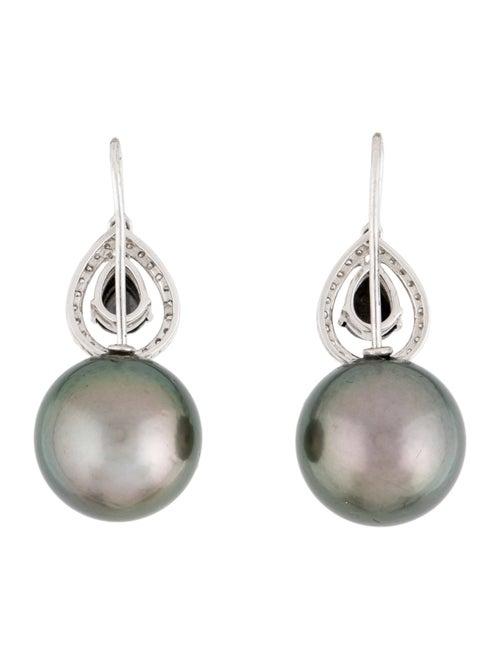 Earrings 18K Pearl & Diamond Drop Earrings