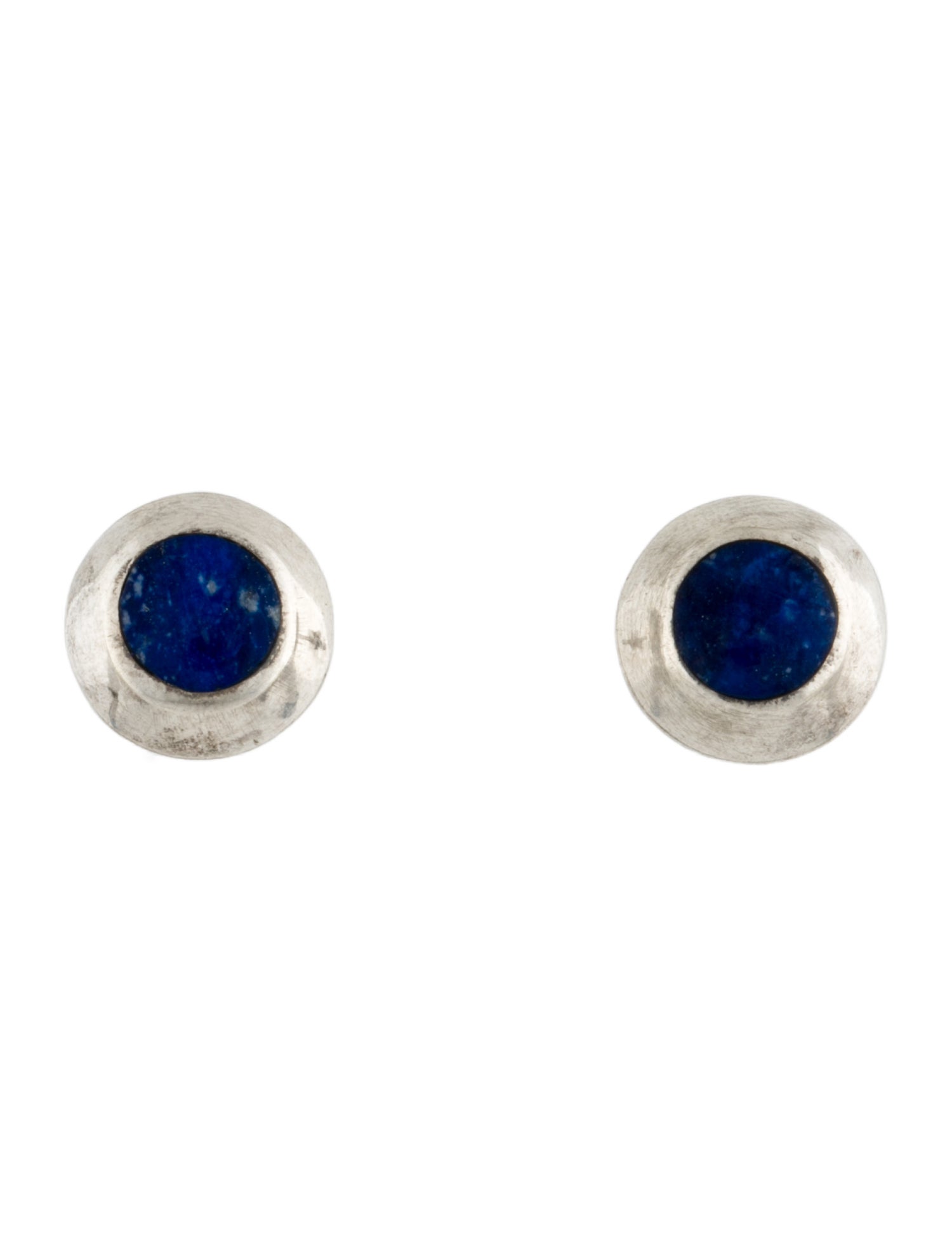 Earrings Lapis Lazuli Round Stud