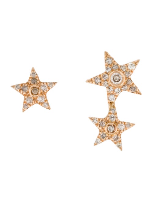 Earrings 18K Diamond Asymmetrical Stud Earrings