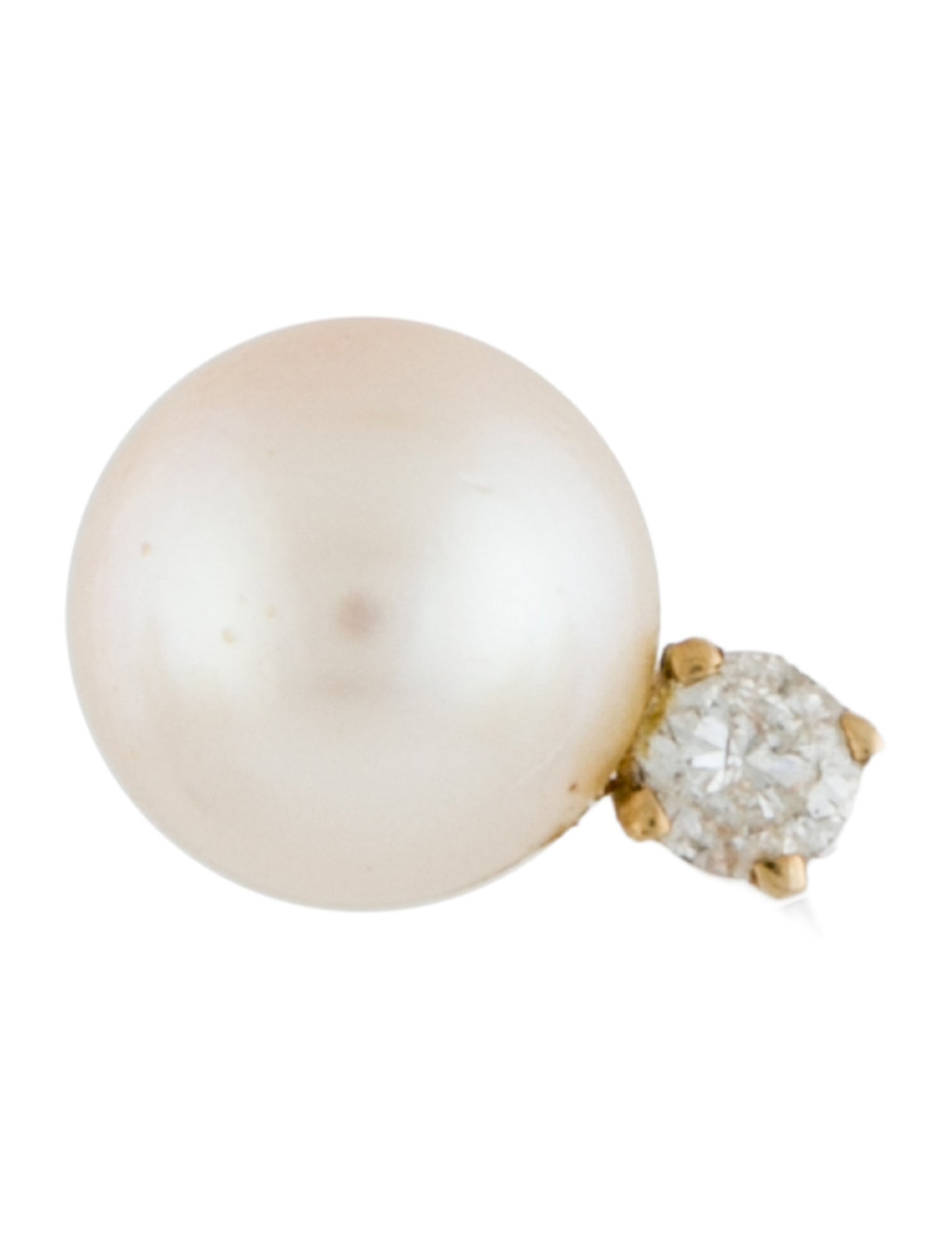 Earrings 14K Pearl & Diamond Single Earring