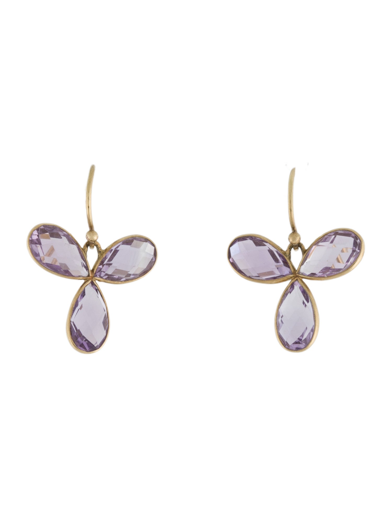 Earrings 18K Amethyst Drop