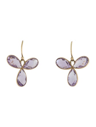 Earrings 18K Amethyst Drop Earrings