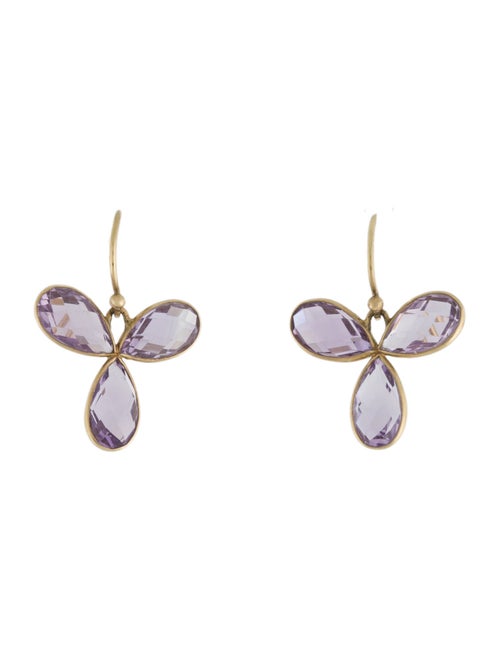 Earrings 18K Amethyst Drop Earrings