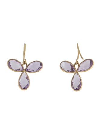 Earrings 18K Amethyst Drop Earrings