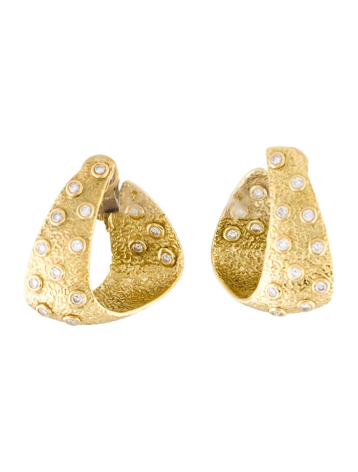 Earrings 18K 2.70ctw Diamond Inside Out Architectural Hoop