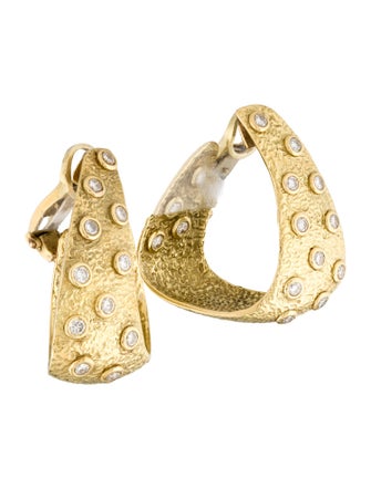 Earrings 18K 2.70ctw Diamond Inside Out Architectural Hoop Earrings