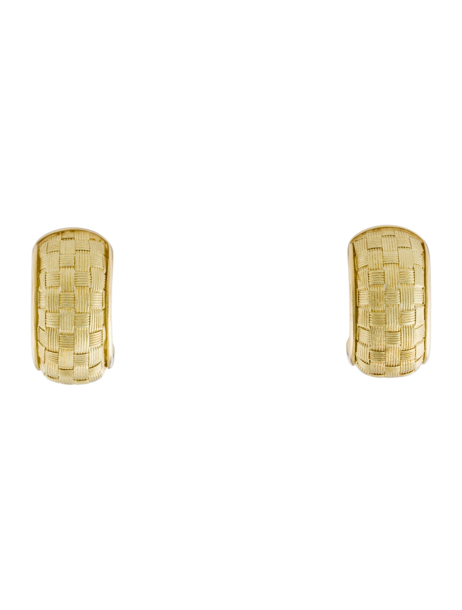 Earrings 18K Basket Weave Earclip Earrings