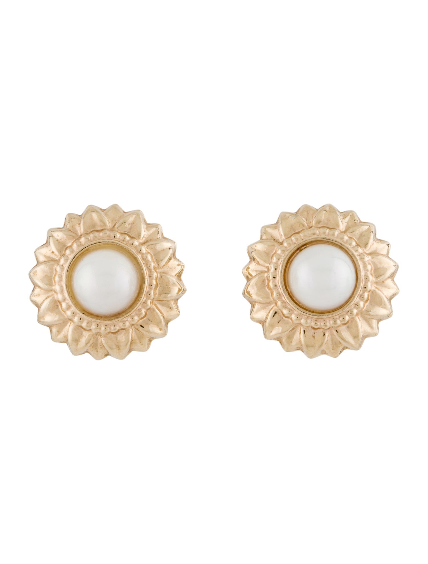 Earrings 14K Pearl Flower Stud