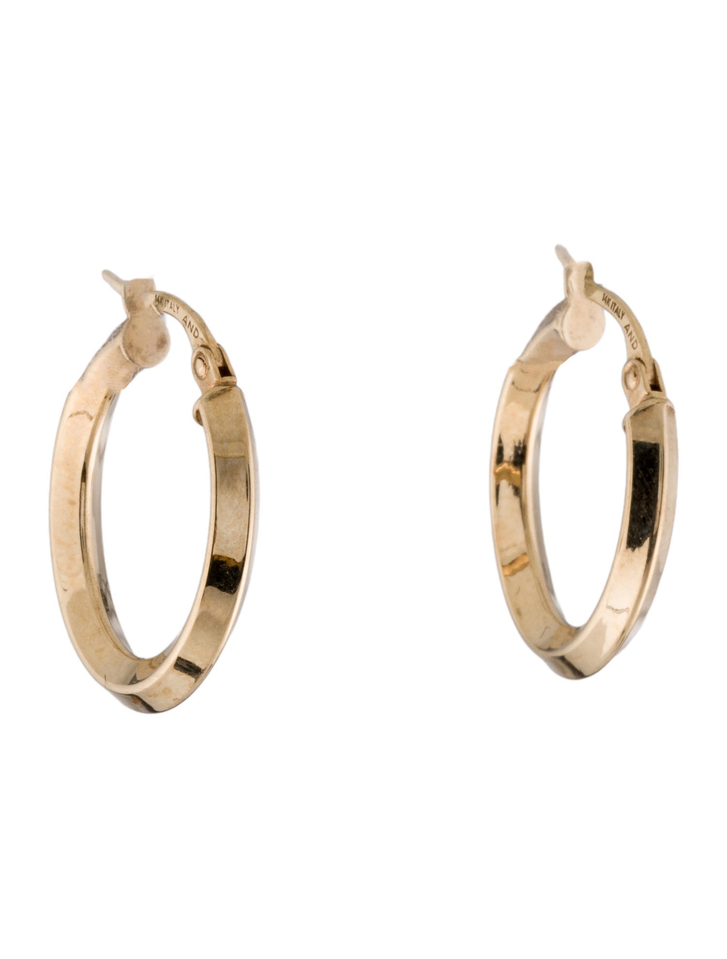 Earrings 14K Oval Knife Edge Hoop